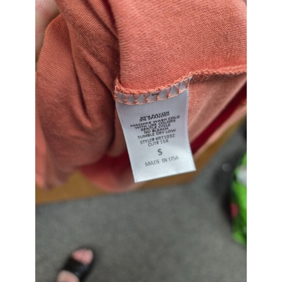 Peach Small 3/4 Sleeve Ruffle Tunic Top 3X - Picture 5 of 6